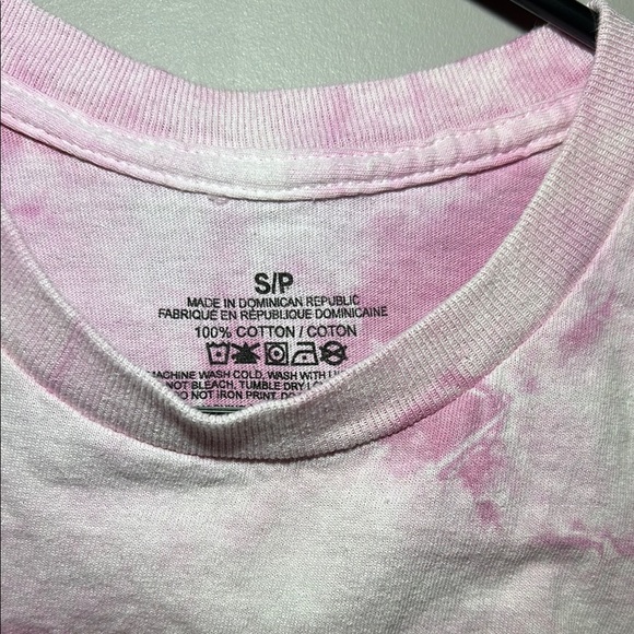 Pink Tie-Dye Crop Top with Ribcage Heart Design - Picture 2 of 3
